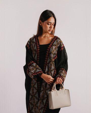 Mishkat Reef Linen Abaya (Black) - 58