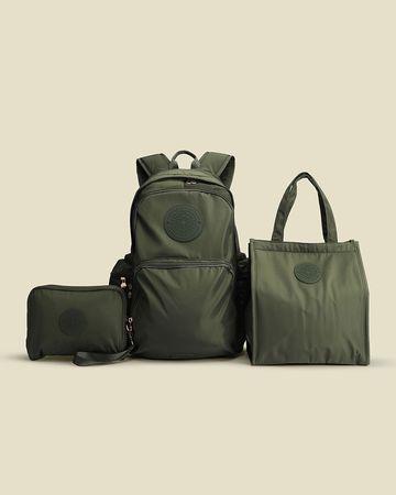 عابر سبيل مجموعة هدايا رحلة المغامرات - 3 حقائب - أخضر داكن