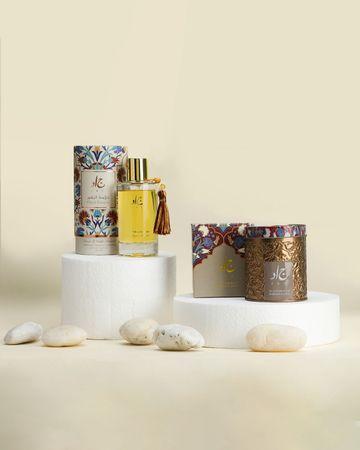 Al Joud Bundle [ Bakhoor Al Mabsoos 30 gm, Floral Arabesque Essence EDP 100 ML]