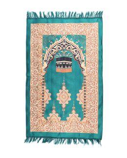 Manasek Makkah Polyester Prayer Mat (Green)