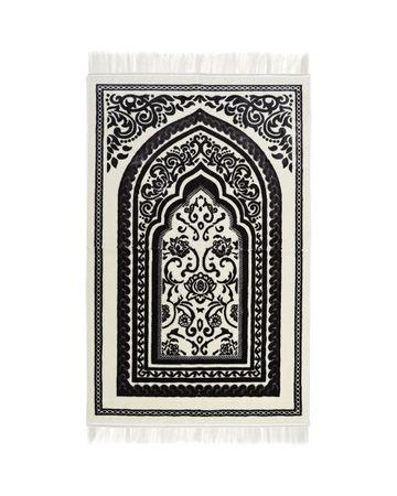 مناسك سجادة صلاة - أبيض ورمادي