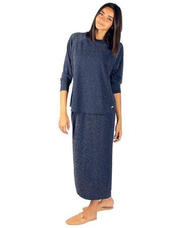 مشكاة تنورة ماكسي لامعة - أزرق - S