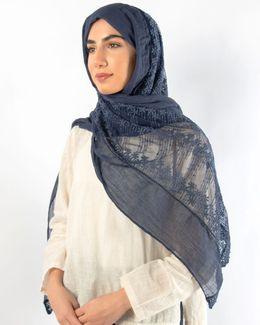 مشكاة وشاح - أزرق داكن - 200x80 سم