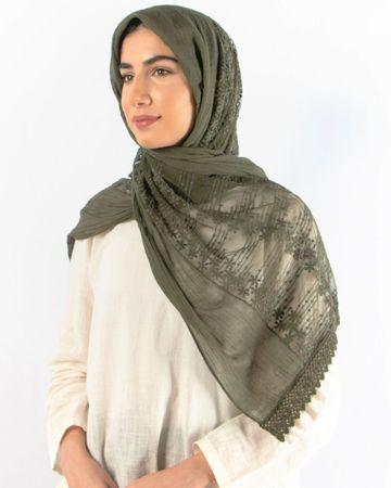 Mishkat Scarf (Olive) 80 x 200 cm