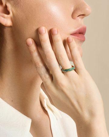 من معدن الإنسان خاتم السر مطلي بالذهب عيار 14 قيراط - BRKF3041-G2MU