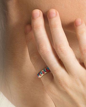 من معدن الإنسان خاتم السر مطلي بالذهب عيار 14 قيراط - BRKF3043-G2MU