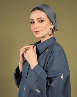 Mishkat Floral Cotton Linen Jalabiya Dress - XL